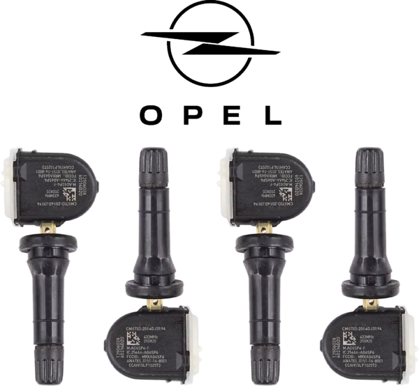 Kit 4 sensori TPMS OPEL cod. 13506028 per Corsa Mokka Astra e altri modelli - Pressione Pneumatici