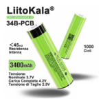 Batteria ricaricabile 18650 3.7V LiitoKala Lii-34B 3400mAh – Button Top