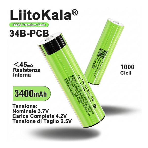 18650-34B-PCB 3400mAh_Tavola disegno 1 copia 5 Batteria ricaricabile 18650 3.7V LiitoKala Lii-34B 3400mAh – Button Top