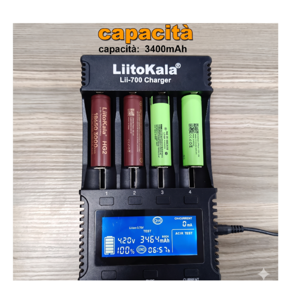 Batteria ricaricabile 18650 3.7V LiitoKala Lii-34B 3400mAh - Testa Piatta (Flat Top)