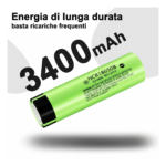 Batteria ricaricabile 18650 3.7V LiitoKala Lii-34B 3400mAh - Testa Piatta (Flat Top)