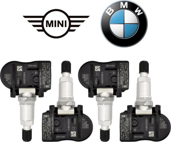 Kit 4 Sensori TPMS BMW MINI cod. 6855539 Serie 1, 2, 3, X1, X5 e altri modelli - Pressione Pneumatici