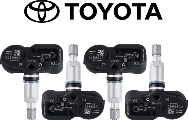 Kit 4 sensori TPMS Toyota cod. PMV-C210 per Yaris Corolla RAV4 e altri modelli  - Sensori Pressione